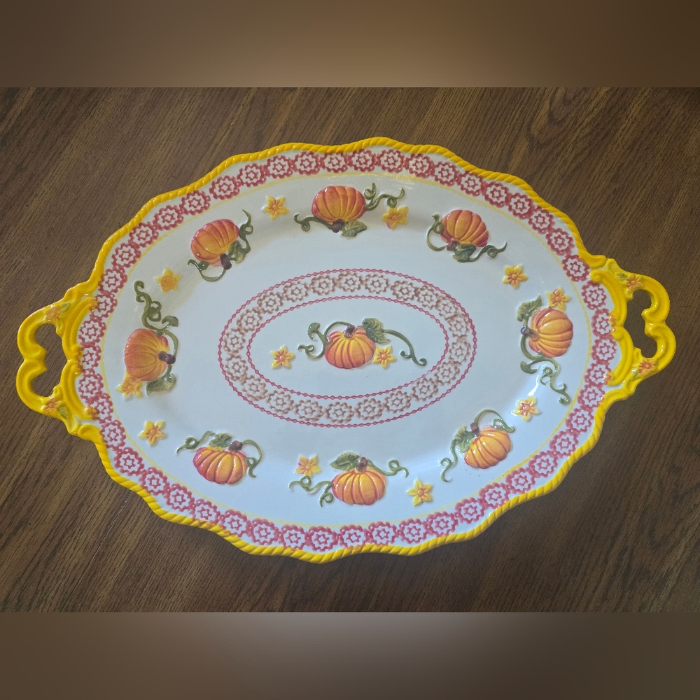 5 Piece Temptations Fall Ceramic Serving Bowl Dish Set - Picture 3 of 16
